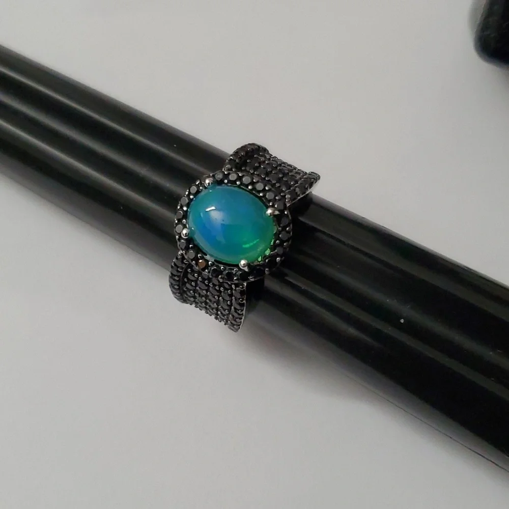 Sterling Silver 925 Opal Spinel Ring